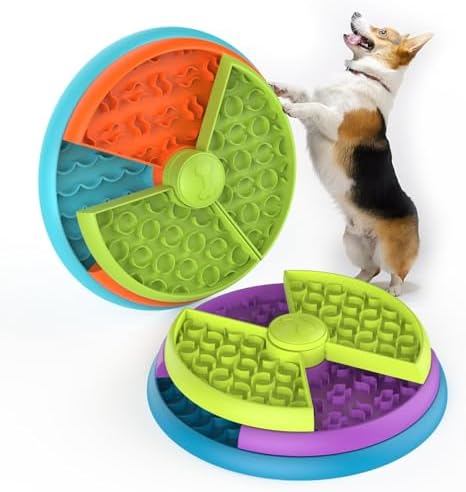 Atdoall Slow Feeder Dog Bowl, 3-Level Interactive Dog Puzzle Feeder