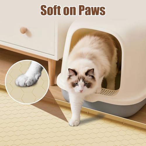 Cat Mat for Litter Box, 40" X 28" Large Silicone Cat Litter Trapping Mat