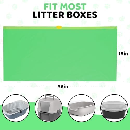 EZ Pick Up Dog & Cat Pet Waste Clean Up Bags Litter Liners (Green, 36"x18")