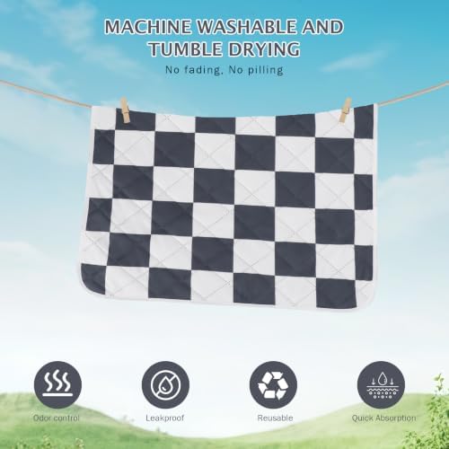 IEUUMLER Washable Pee Pads for Dogs, 2 Pack Non-Slip & Waterproof Pack Whelping Pad, Reusable Puppy Potty Training Pad with Fast Absorbent for Playpen EU007 (Grey&White, 30"X20"-2pcs)