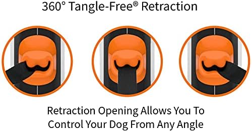 TUG Original Retractable Dog Leash, 16 ft (Medium, White/Orange)