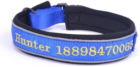 Muka Personalized Dog Collar, Reflective Embroidered Nylon Collars