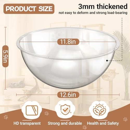 Yalikop 3 Pcs Cat Acrylic Dome Bubble, 11.8 Inch Space Transparent Capsule