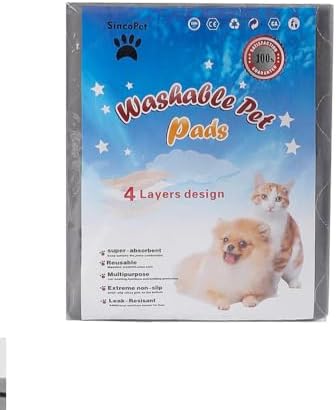 SincoPet Washable Pee Pads for Dogs + Free Puppy Grooming Gloves/Quilted, Fast Absorbing Machine Washable Dog Whelping Pad/Waterproof Puppy Training Pad/Housebreaking Absorption Pads