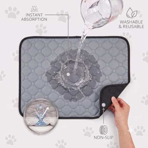 Washable & Reusable Pee Pads for Dogs (Grey,24x36,2 Packs)