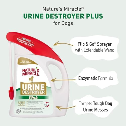 Nature's Miracle Dog Urine Destroyer Plus, Enzymatic, 64 oz Flip & Go