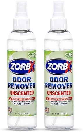 ZORBX Unscented Odor Remover 7.5 Oz 2-Pack, Daily Use, Hospital-Grade