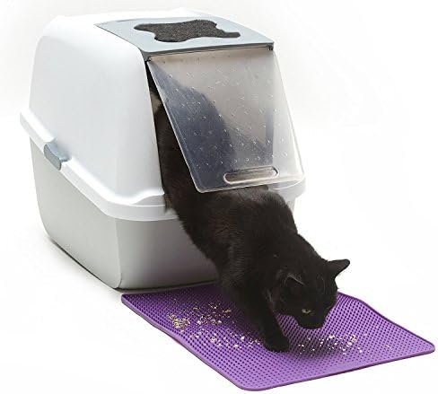 Messy Cats Silicone Litter Mat, Soft Spikes, 18 x 14 Inch, Grey