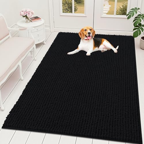 OLANLY Dog Door Mat for Muddy Paws 70x46, Extra Absorbent Chenille Mud Mat