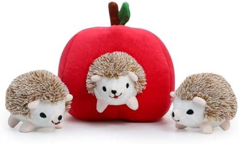 Hollypet Squeaky Hide and Seek Dog Toys for Small and Medium Dogs, Hedgehog
