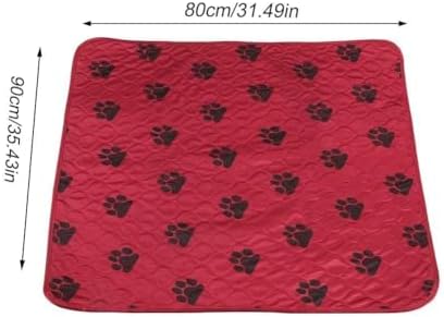 Reusable Dog Pee Pads, Reusable Puppy Pads Washable Pee Pads for Dogs Waterproof Training Pads for Dogs, Dog Pee Pad Urine Mat for Pet Dogs Cats(80*90cm-Red)