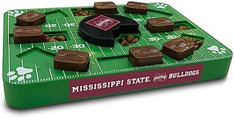 Pets First NCAA Mississippi State Bulldogs Puzzle Toy, Puzzle Treat Dog Toy, Interactive Dog Treat Toy, Dog Puzzle Feeding Slow Toy