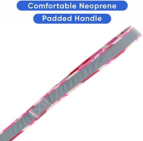 Pawtitas Personalized Camo Pink Dog Leash 6 ft Custom ID Lead for Dogs & Puppies Reflective Comfortable Padded Handle Embroidered Name & Phone Number