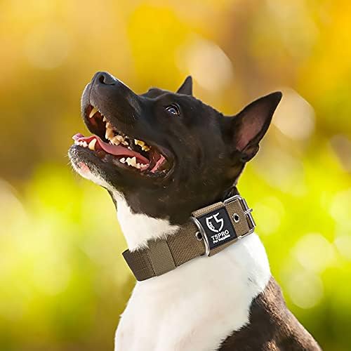 TSPRO Heavy Duty Thick Dog Collar with Metal Buckle for Large Dogs