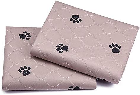 SincoPet Washable Dog Pee Pads with Puppy Grooming Gloves,Puppy Pads,Reusable Pet Training Pads,Large ,Waterproof Pet Pads for Dog Bed Mat,Super Absorbing Whelping Pads,24x36 Inch (Pack of 4)