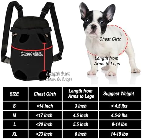 FEimaX Dog Carrier Backpack Pet Legs Out Front Cat Travel Bag, Adjustable Puppy Backpacks Carriers Hands-Free for Small Medium Dogs Cats Hiking Traveling Camping Daily Walking