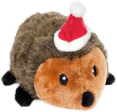 Zippy Paws - Holiday Hedgehog Plush Squeaky Dog Toy, Christmas Pet Gift - X-Large
