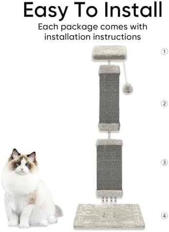 Cat Scratching Post for Indoor Cats, 32Inch Sisal Cat Scratcher