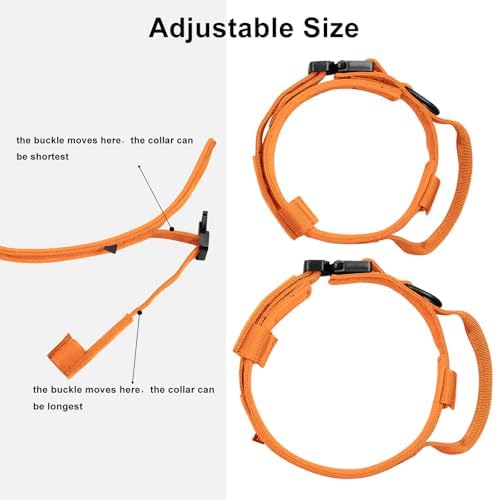 DAGANXI Tactical Dog Collar, Adjustable Military Training Nylon Dog Collar with Control Handle and Heavy Metal Buckle for Medium and Large Dogs, with Patches and Airtags Case (Orange, XL)