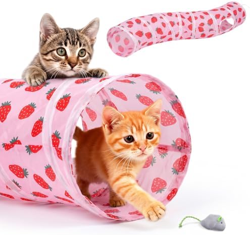 Glittme S-Shape Cat Tunnel, Foldable Cat Tunnels for Indoor Cats