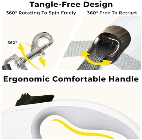 Retractable Dog Leash 16ft for Small & Medium Dogs Up to 55 lbs