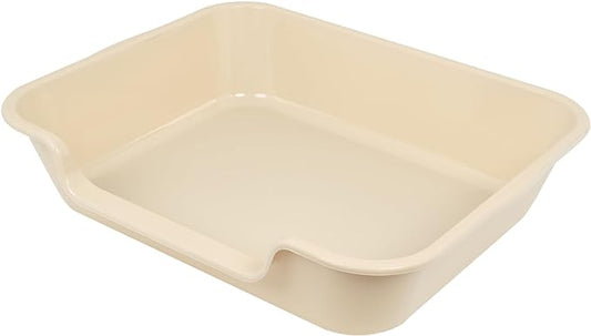 1 Pack of Extra Large Cat Litter Box (ABS Material), Low Entry Senior Litter Pen for Geriatric Kitty Big Cats, Jumbo Pet Safe Litter Boxes Tray for Pets Potty (Beach Sand, 24" L x 20" W)