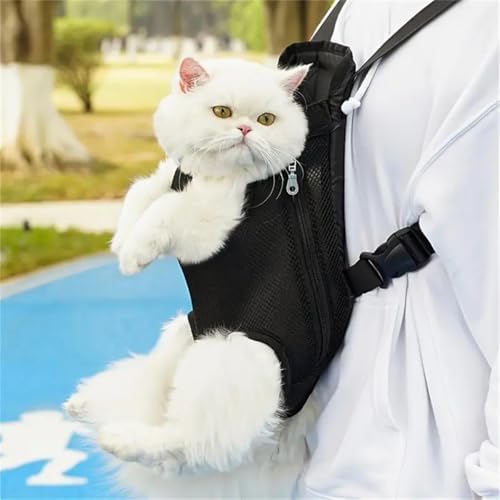 Pet Carrier Backpack, Adjustable Pet Front Cat Dog Carrier Backpack Travel Bag, Legs Out, Easy-Fit for Traveling Hiking Camping for Small Medium Big Dogs Cats Puppies (Black, Large ())