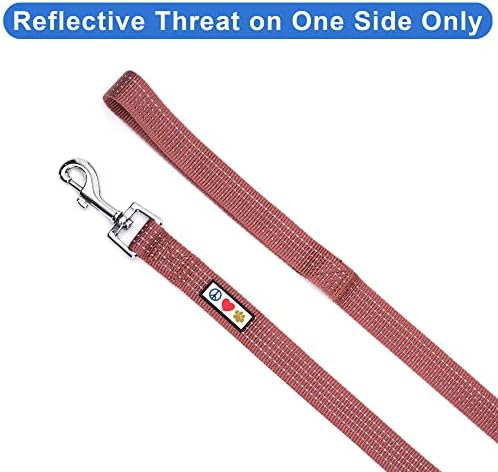 Pawtitas Marsala Brown Dog Leash 6 ft XS/S Reflective Durable Lightweight Dog Lead for Small Dogs and Puppies