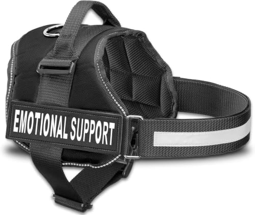 Industrial Puppy Emotional Support Vest Harness, Small 19.5-25 in, Black
