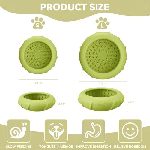 Dog Lick Bowl, Bestalk Wobbly Freeze Bowl Enrichment Feeder for Dogs, Anxiety Relief Lick Mat Puzzle Toy for Distraction, BPA Free Silicone, Dishwasher Safe(Green,L)