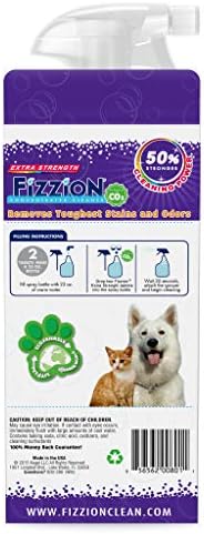 Fizzion Extra Strength Pet Stain and Odor Remover 23 Ounce Empty Spray Bottle with 2 Refills