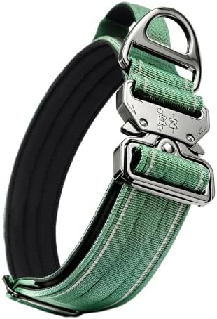 Adjustable Reflective Tactical Dog Collar for Large Dogs