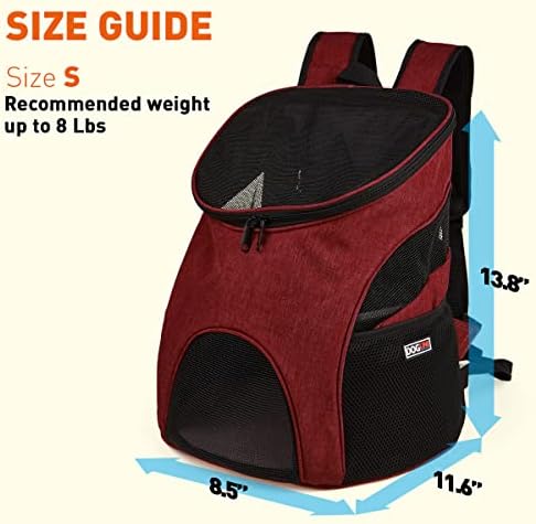 Dogline Personalized Front and Backpack for Dogs/Cats - Two Sizes - Airline Approved - Small, Red