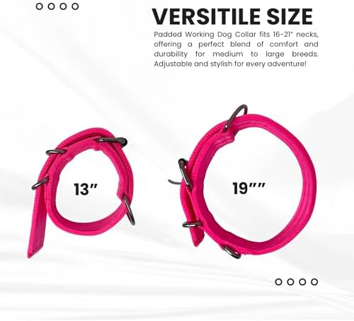 SparkDog 1.5” Working Dog Collar – Heavy Duty, Fits 13-19” Hot Pink, 1.5"