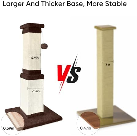 Cat Scratching Post for Indoor Cats, 32Inch Sisal Cat Scratcher