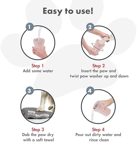 Dexas MudBuster Medium Dog Paw Cleaner, Blush, Fits 1.5"-2.5" Wide Paws, Gentle Silicone Bristles for Quick, Easy Cleaning
