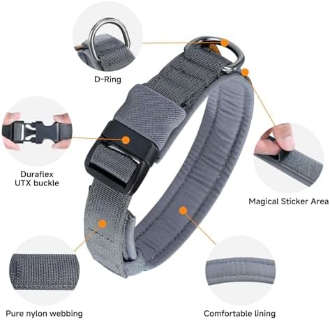 EXCELLENT ELITE SPANKER Tactical Nylon Padded Medium Dog Collar Adjustable