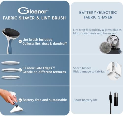 GLEENER Battery-Free Fabric Shaver & Lint Brush | Ultimate Fuzz Remover Sweater Comb | Lint Remover and Depiller for Clothing & Furniture (Burnt Orange)