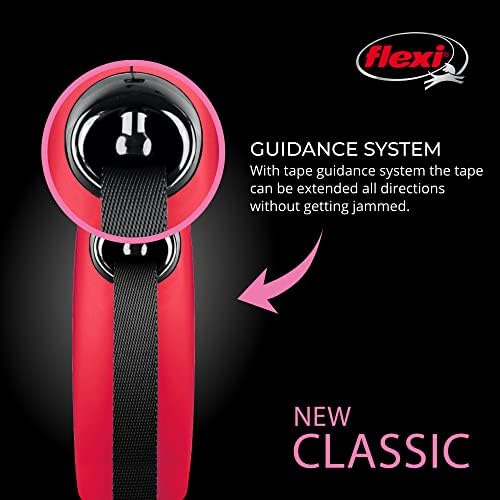 FLEXI® Classic XS Tape Retractable Dog Leash, 3-Finger Grip, 10 ft - Red