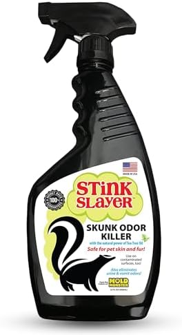 Mold Monster Stink Slayer Skunk Odor Eliminator Spray (22 oz) — Natural Tea Tree Oil Pet-Safe Formula | Removes Skunk, Urine & Vomit Smell from Fur, Furniture, Carpet, Car Interior | Made in USA