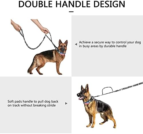 DAGANXI Tactical Dog Collar, Adjustable Military Training Nylon Dog Collar with Control Handle and Heavy Metal Buckle for Medium and Large Dogs, with Patches and Airtags Case (S, Camo-Set)