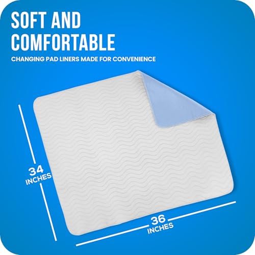 4 Pack Washable Pee Pads for Dogs 34" x 36", Waterproof Dog Training Pads
