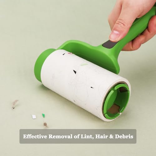 4.6 inch Giant Lint Roller Refills for Evercare Giant Lint Rollers and T Handle Lint Roller Extreme Stick Pet Hair Remover Adhesive Refills 6 Rolls 60 Sheets per Roll Total 360 Sheets