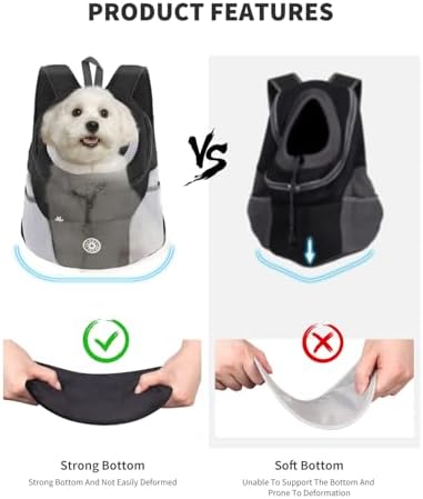 PETCUTE Pet Carrier Backpack,Breathable Dog Backpack Carrier with Adjustable Straps,Side Storage Pockets,Dog Head-Out Backpacks with Safety Belt,Puppy Front and Back Carriers for Small Dogs Cats
