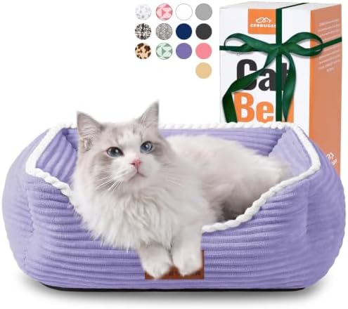Zerbuger 20in Violet Rectangle Cat Dog Bed Machine Washable Sleeping Sofa