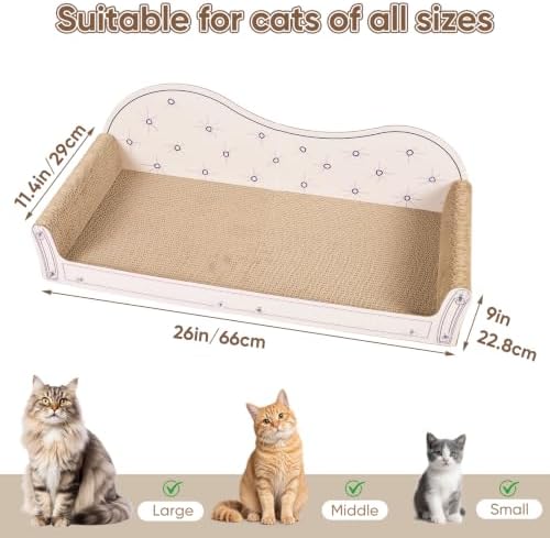 NATUYA 26'' Large Cat Scratcher Couch for Indoor Cats