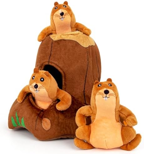 Hollypet Squeaky Hide and Seek Dog Toys for Small and Medium Dogs, Moles
