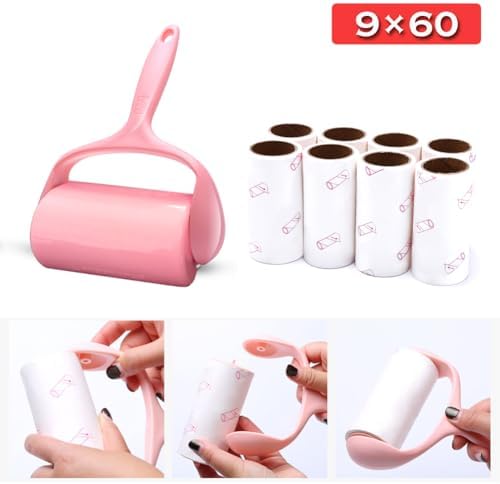 Lint Roller, 9 Refills 540 Sheets, Pet Hair Remover Kit for Clothes Carpet