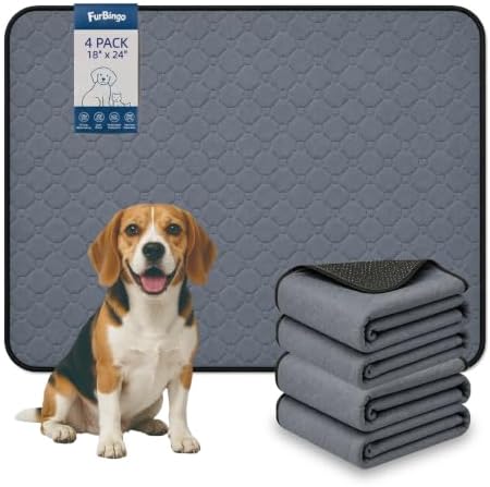 Washable Pee Pads for Dogs, 18x24 Dark Grey 4 Pack