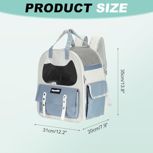 Cat Pet Backpack Carrier Blue 12"x8"x14" Travel Bag